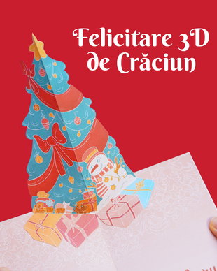 Felicitare 3D/popup de Crăciun