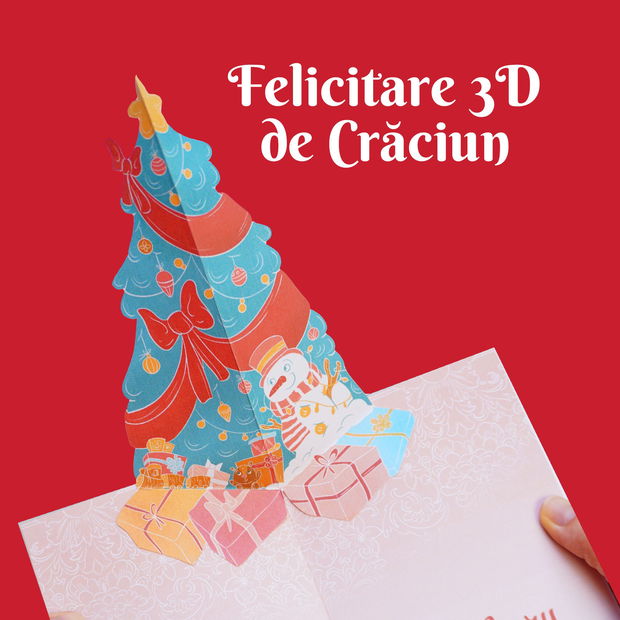 Felicitare 3D/popup de Crăciun