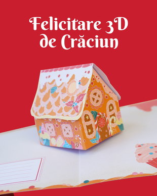 Felicitare 3D/popup de Crăciun