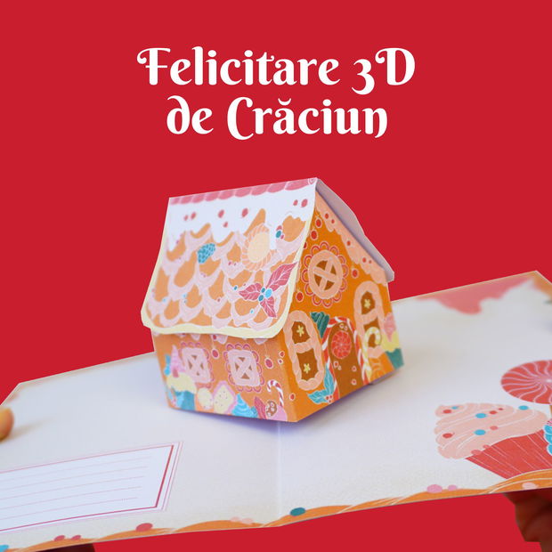 Felicitare 3D/popup de Crăciun