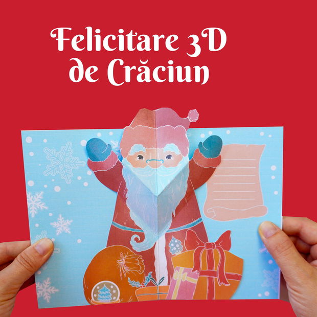 Felicitare 3D/popup de Crăciun