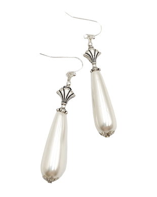 Cercei cu perle naturale si accesorii argintii, 4023