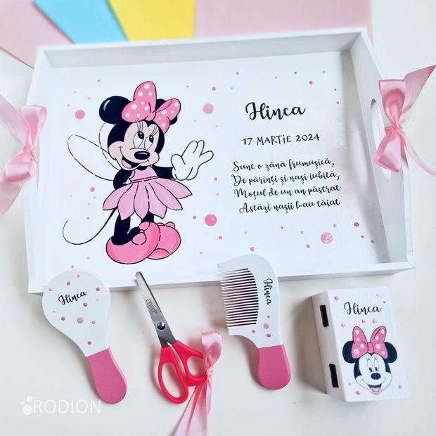 Tava taierea motului Minnie pictata manual personalizata