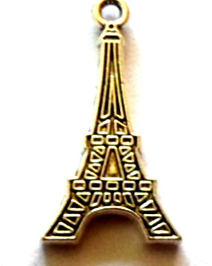 Charm metalic turn Effel plat mic argintiu