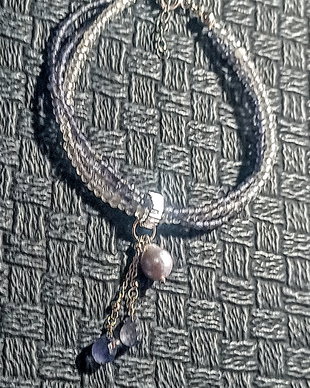 Bratara argint X3 topaz iolit perla naturala de cultura baroc boho chic trendy cadou - Transport gbratuit