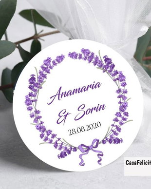Etichete marturii nunta lavanda