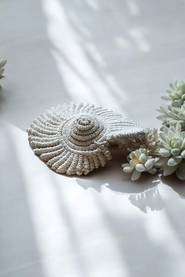 Scoică nautilus macrame