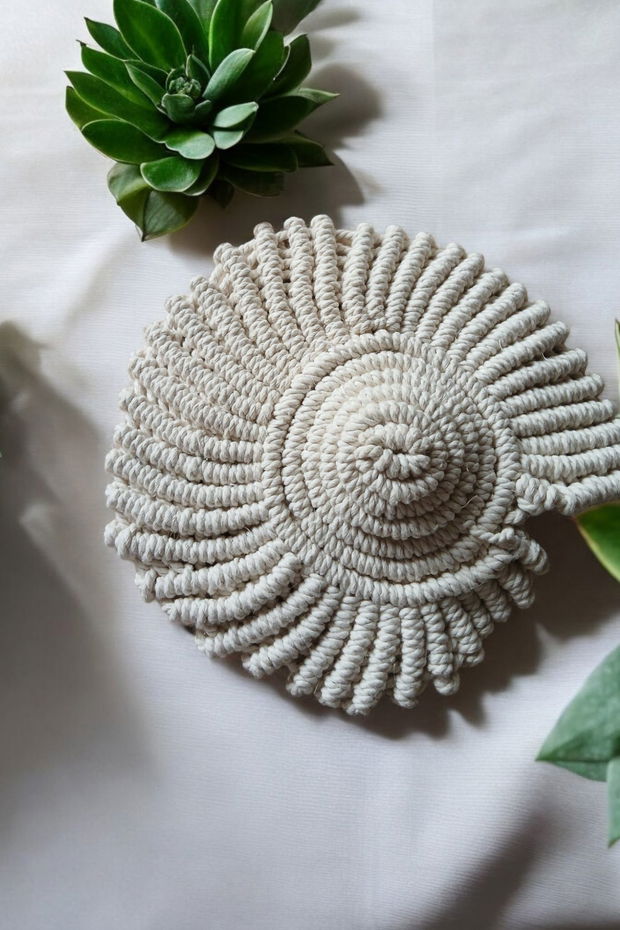 Scoică nautilus macrame