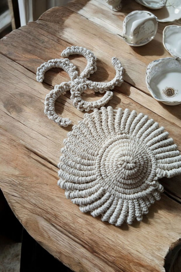 Scoică nautilus macrame