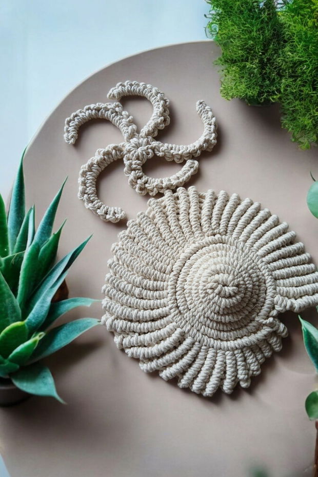 Scoică nautilus macrame