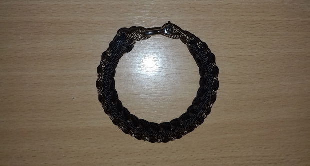 Brățară negru cu maro paracord cu închizătoare metalică