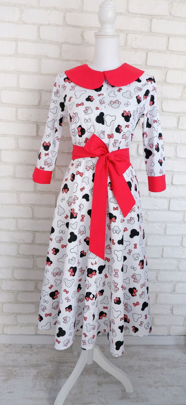 Rochie Camasa Minnie cu Guler Mare Rotund