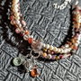 Bratara X3 argint turmalina perle naturale de cultura seed charm floare argint minimalist boho chic trendy - Transport gratuit
