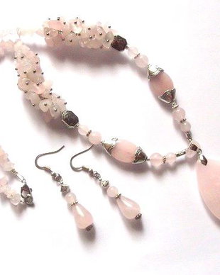 Set bijuterii cu cuart roz 46985