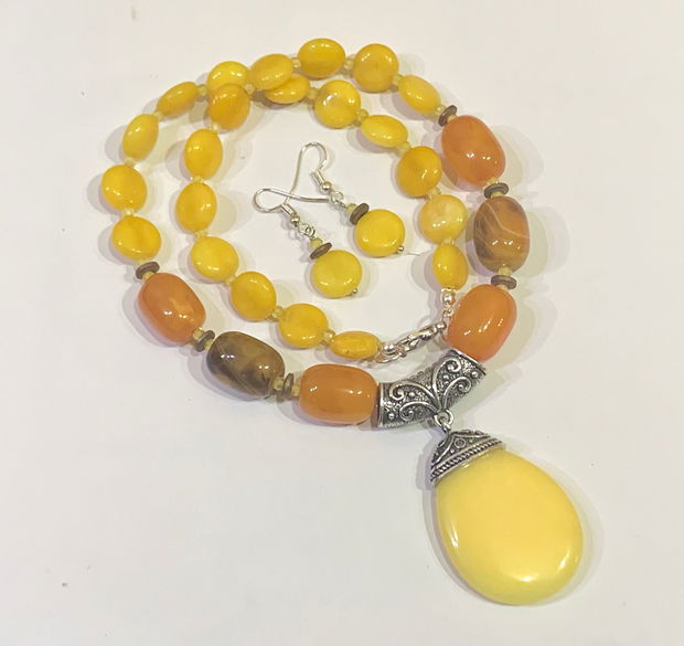 SET~HONEY & SUN~agate,jad,cubic zirconia,hematit electroplacat,accesorii argintii