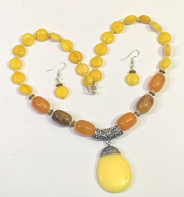 SET~HONEY & SUN~agate,jad,cubic zirconia,hematit electroplacat,accesorii argintii