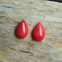 Cabochoane coral rosu, 12*9 mm (2 buc)