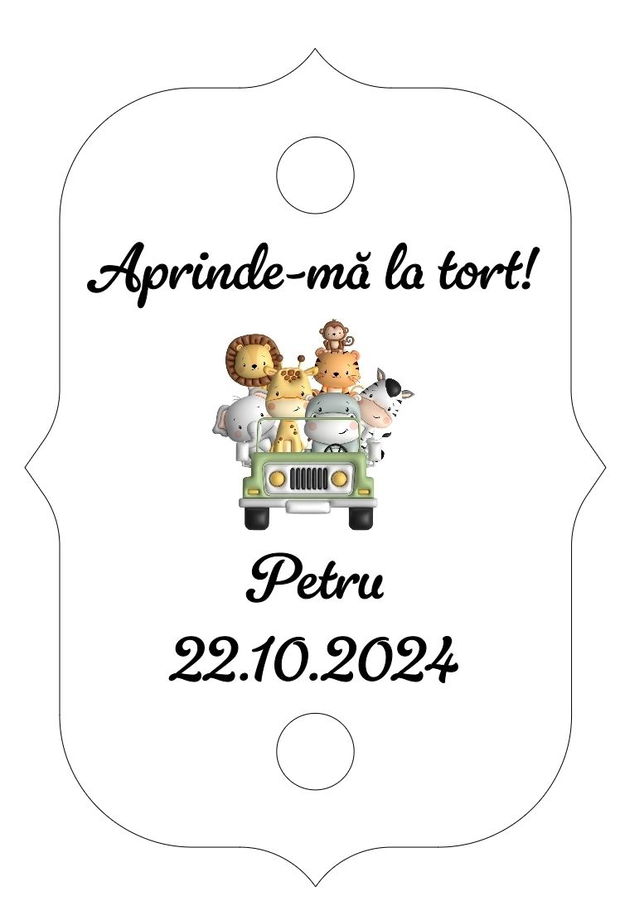 Eticheta artificii tort botez/Onomastica/ Artificii tort cu eticheta personalizata