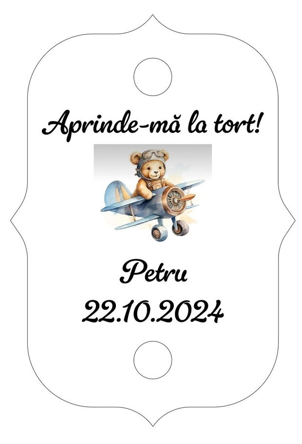 Eticheta artificii tort botez/Onomastica/ Artificii tort cu eticheta personalizata