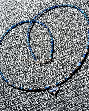 Colier argint kyanit sillimanit charm minimalist boho chic mediu trendy - Transport gratuit