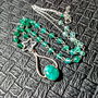Colier argint onix verde ombre sillimanit charm stea lant argint degrade gradient minimalist boho chic trendy - Transport gratuit