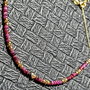 Colier vermeil argint placat cu aur rubin inima lant vermeil minimalist boho chic trendy - Transport gratuit