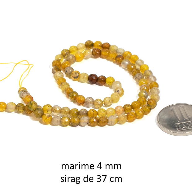 Sirag Agate fatetate, naturale, 4 mm, AGT-308