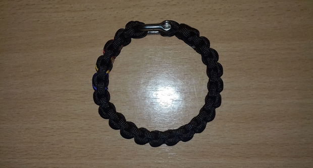 Brățară paracord military cu tricolor și închizătoare din inox