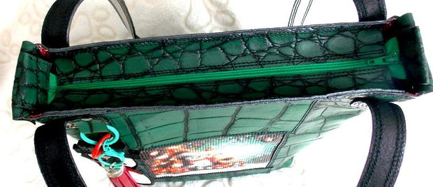Geanta piele naturala*Tote bag*Diamond Painting*Love Crocodile*Christmas Bag