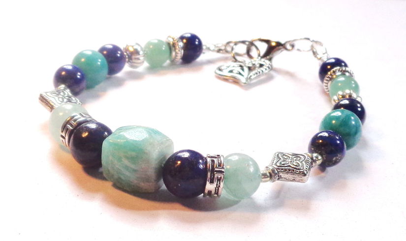 Bratara amazonit si lapis lazuli