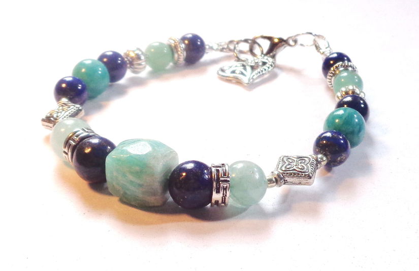 Bratara amazonit si lapis lazuli