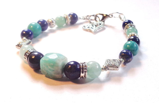 Bratara amazonit si lapis lazuli