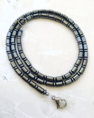 Colier UNISEX hematite argintii