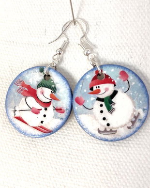 Cercei lemn om zapada pe schiuri si patine