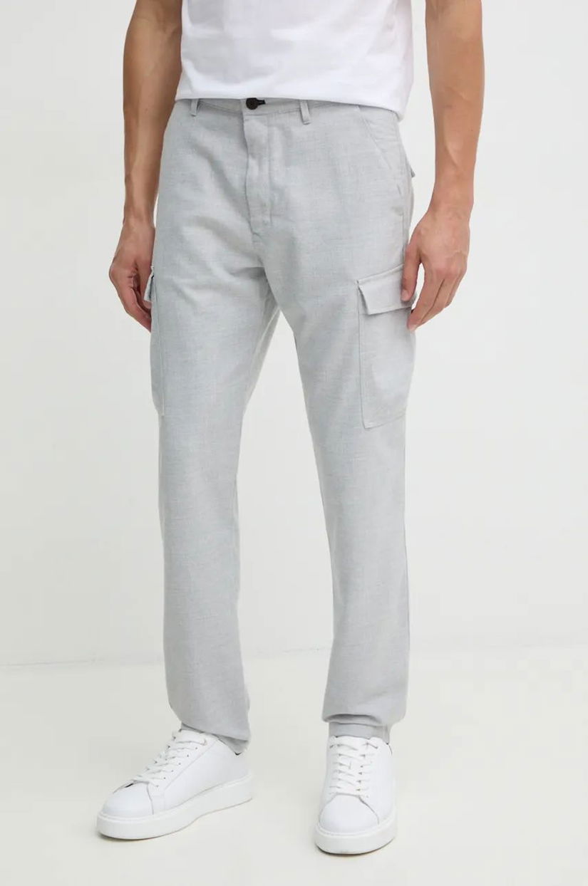 Joop! pantaloni barbati, culoarea gri, drept, 30043844