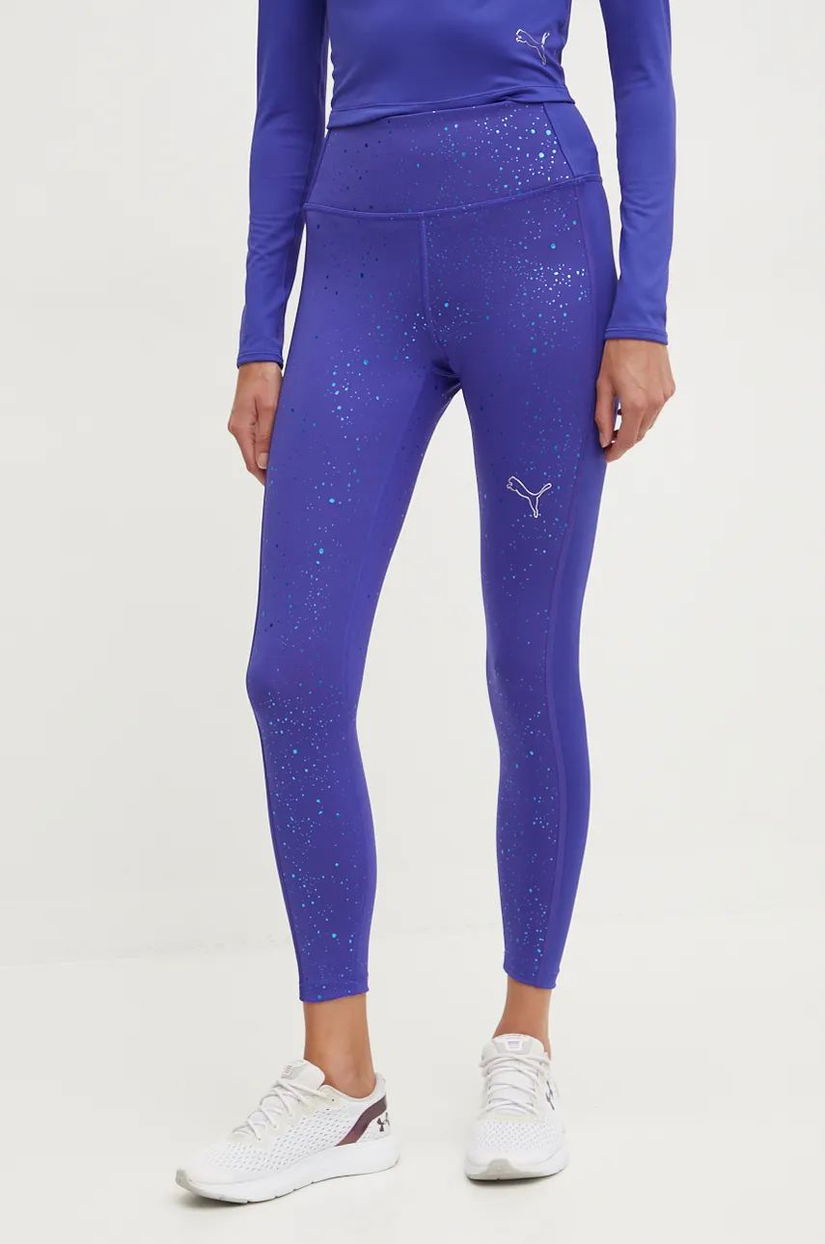 Puma leggins de antrenament Intergalactic culoarea violet, modelator, 525797