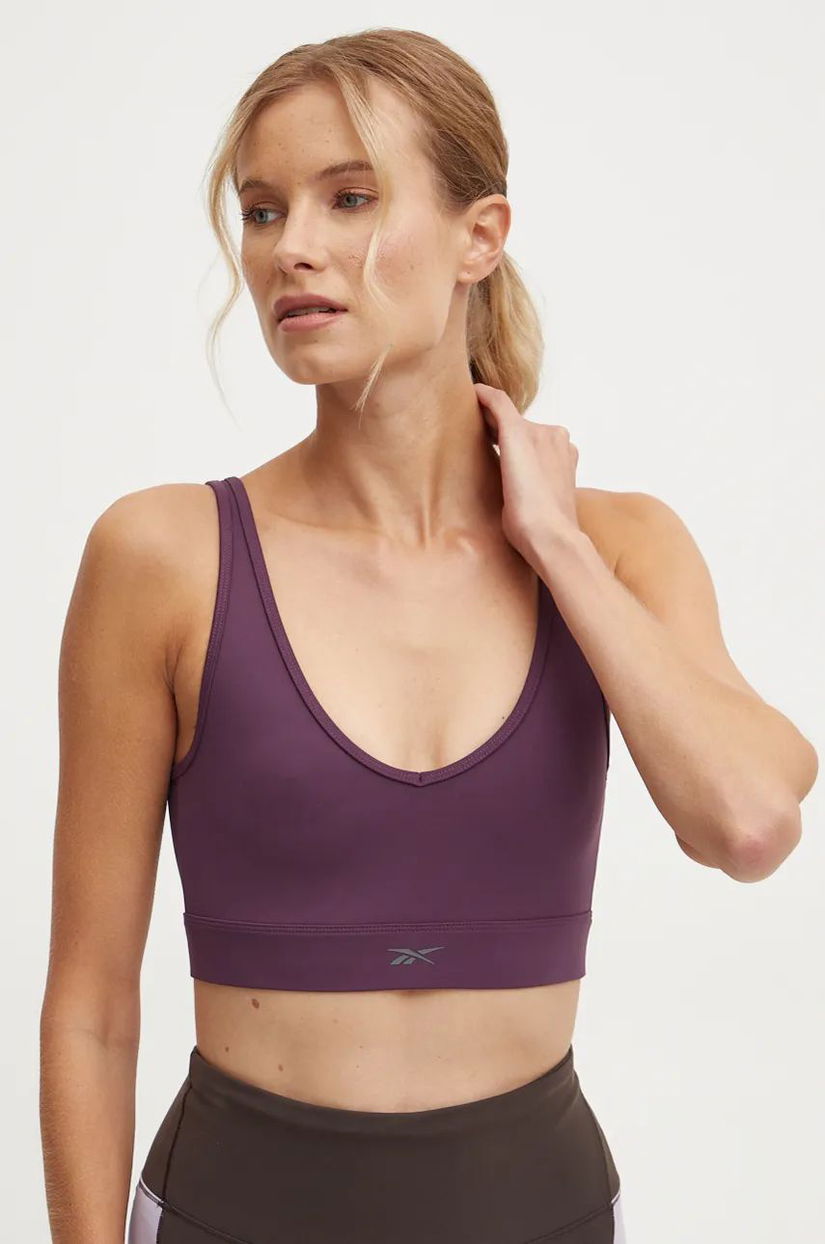 Reebok sutien sport Active Collective Dreamblend culoarea violet, neted, 100205555