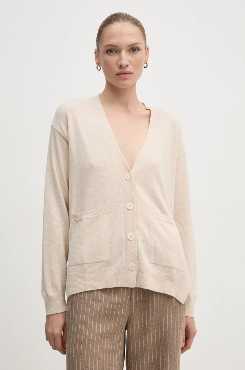 Sisley cardigan din amestec de casmir culoarea bej, light, 102HM601Z