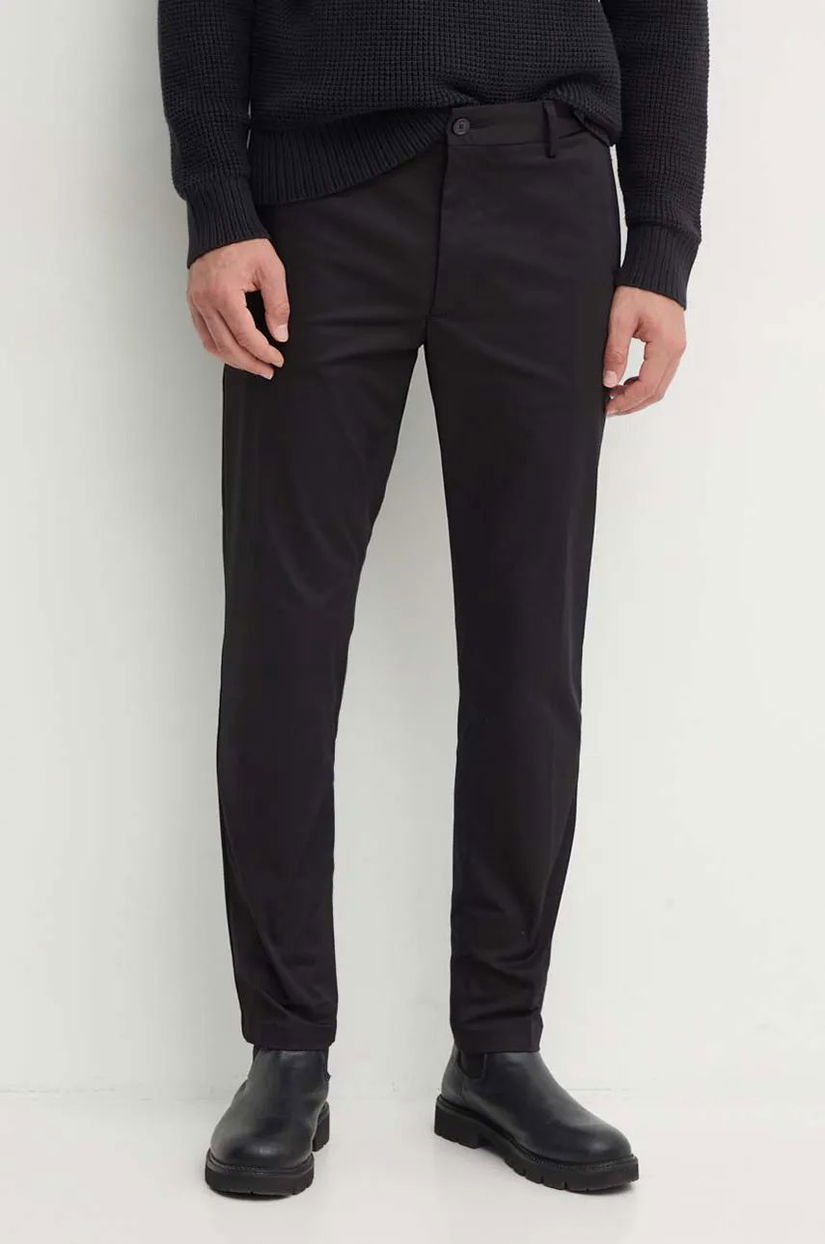 BOSS pantaloni barbati, culoarea negru, drept, 50524411