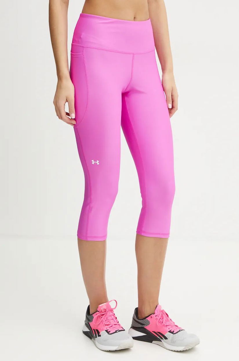 Under Armour pantaloni femei, culoarea violet, neted