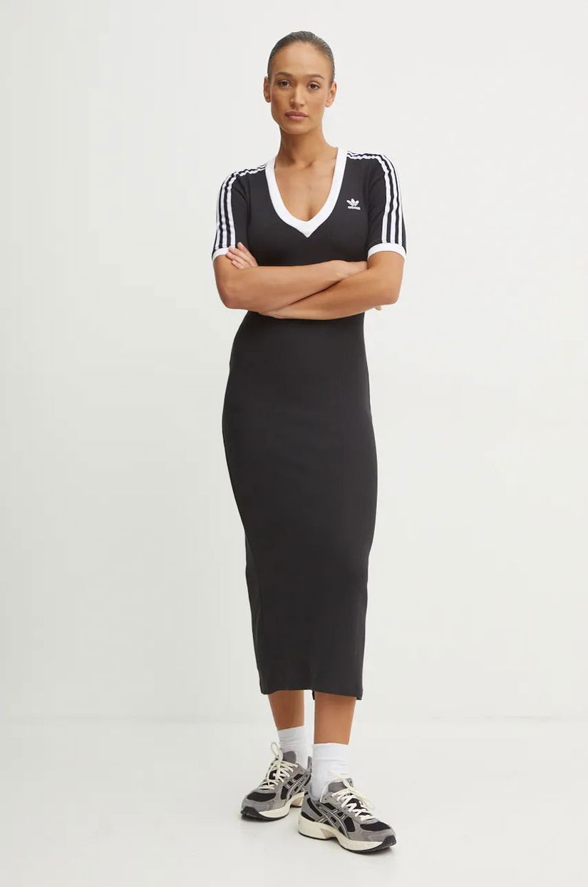 adidas Originals rochie culoarea negru, maxi, mulata, IX6962