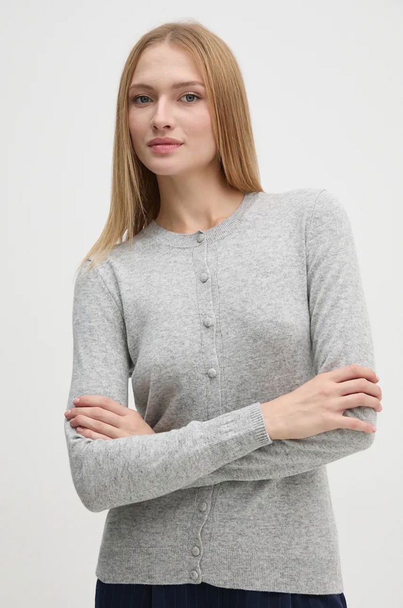 Sisley cardigan din amestec de lana culoarea gri, light, 102HM5237