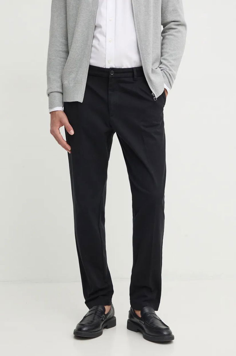 BOSS pantaloni barbati, culoarea negru, mulata, 50524390