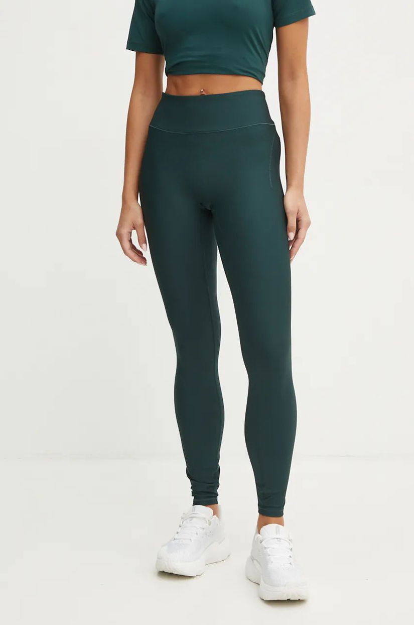 Casall leggins de antrenament Dynamic culoarea verde, neted, 24245