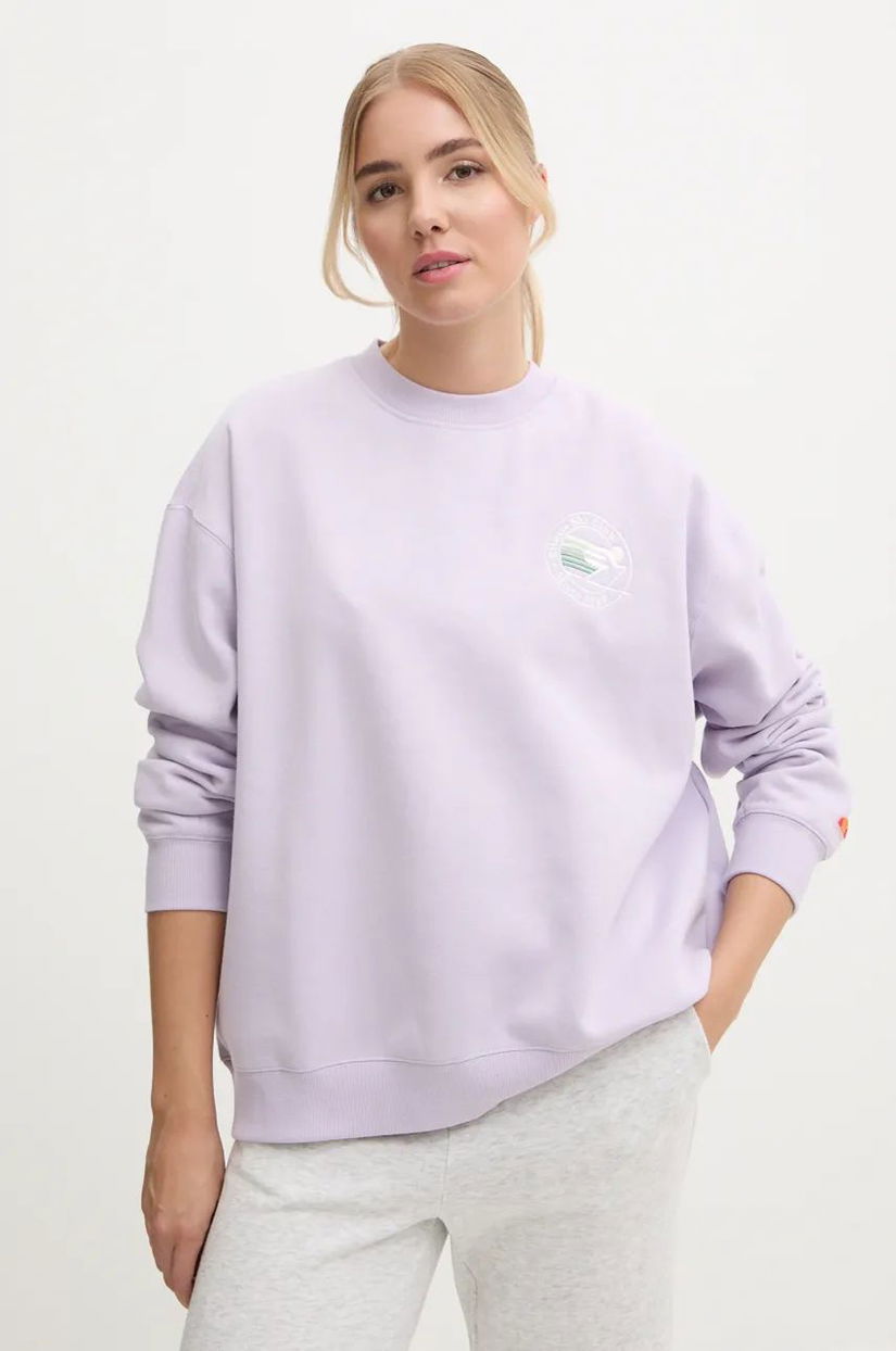 Ellesse bluza ARESKI femei, culoarea violet, cu imprimeu, SGX20916