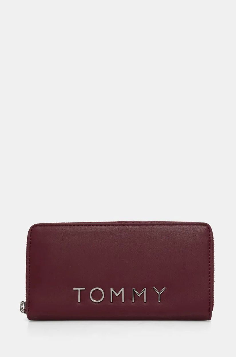 Tommy Jeans portofel femei, culoarea bordo, AW0AW16485