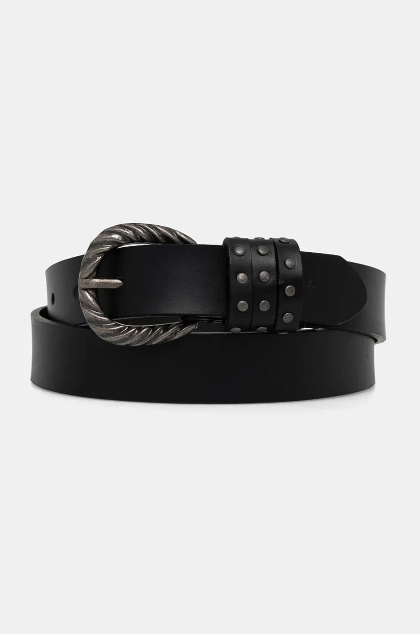 Pepe Jeans curea de piele HALSEY BELT femei, culoarea negru, PL020856