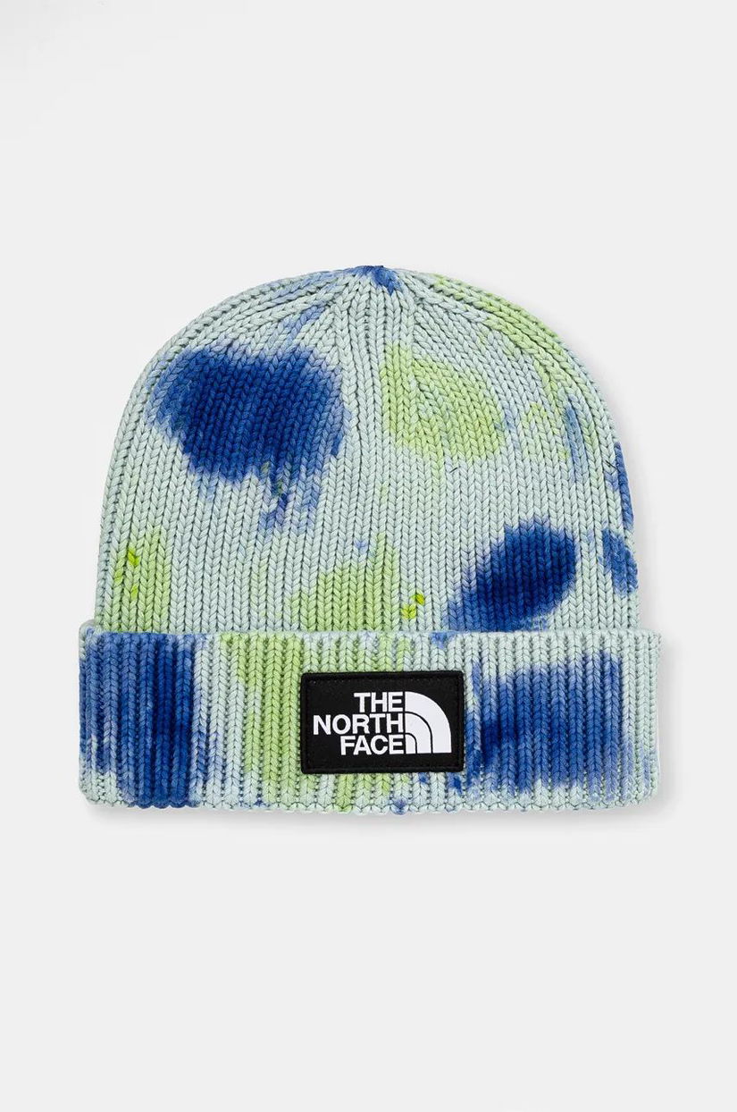 The North Face caciula Tie Dye Logo Box Beanie culoarea turcoaz, bumbac, NF0A7WJI9CI1