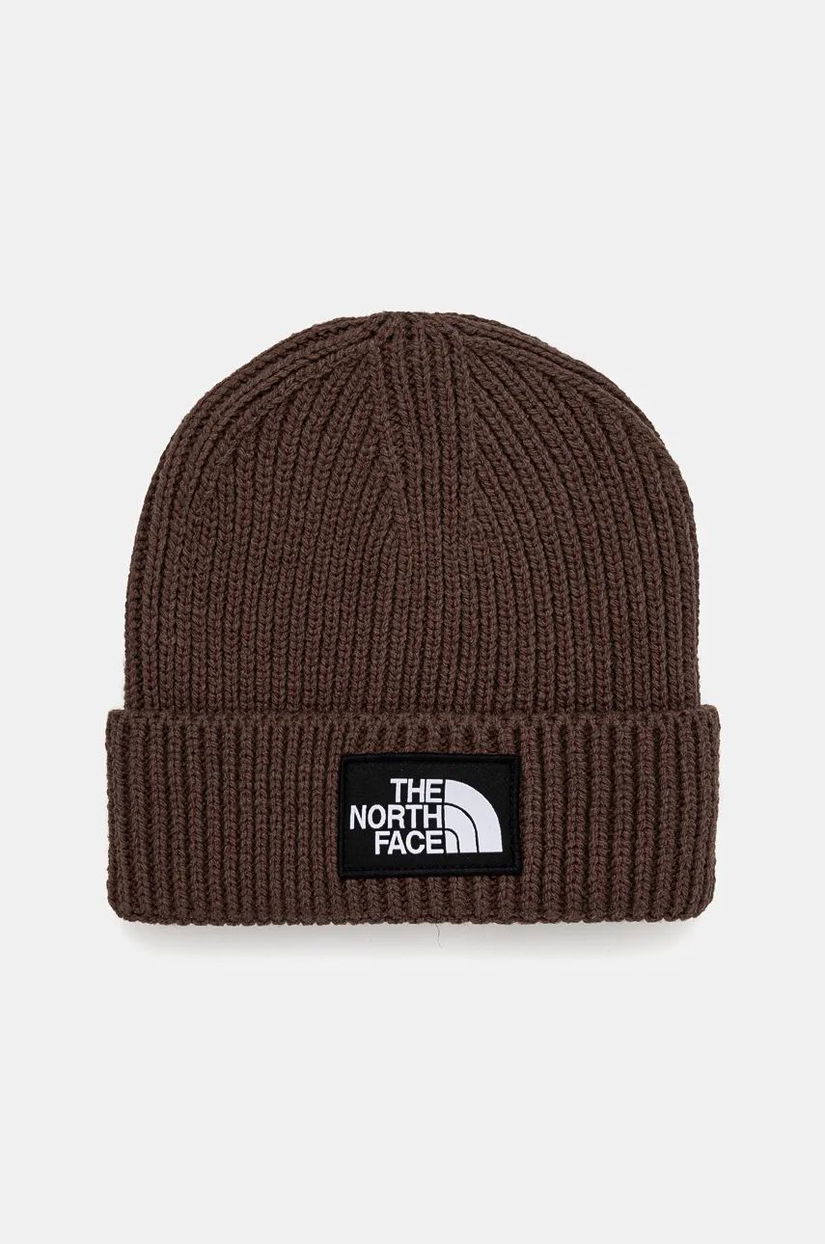 The North Face caciula TNF Logo Box Cuffed Beanie culoarea maro, NF0A3FJX1OI1