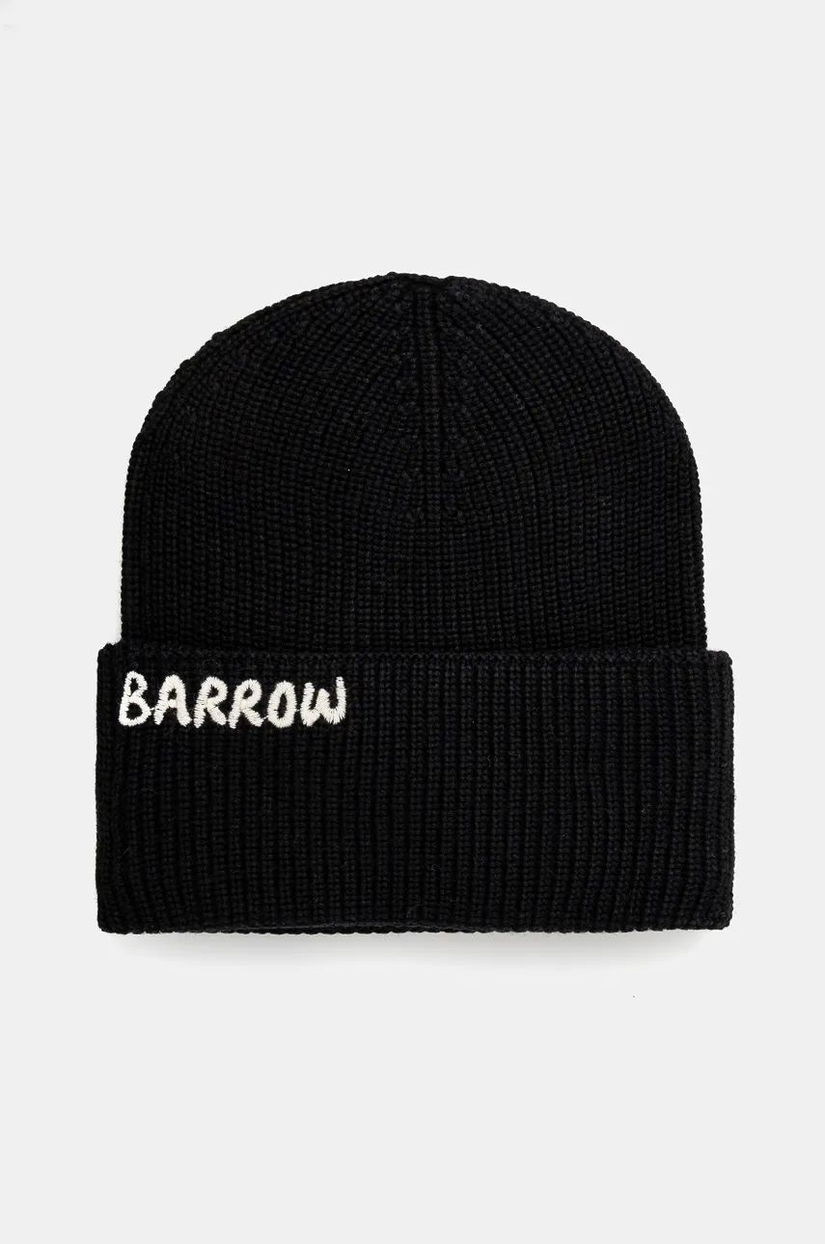 Barrow caciula culoarea negru, bumbac, din tricot gros, F4BWUAHT026